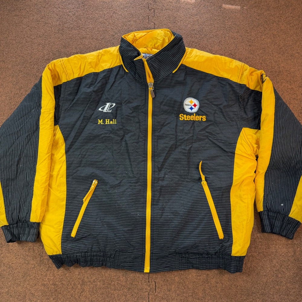 Logo Athletic NFL Pro Line Pittsburgh Steelers Jacket Mens XL Black Yellow Zip